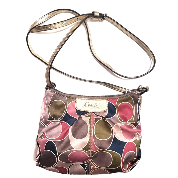 Coach Handbags - COACH vintage 90s signature multicolor gallery optic lurex satin small crossbody
